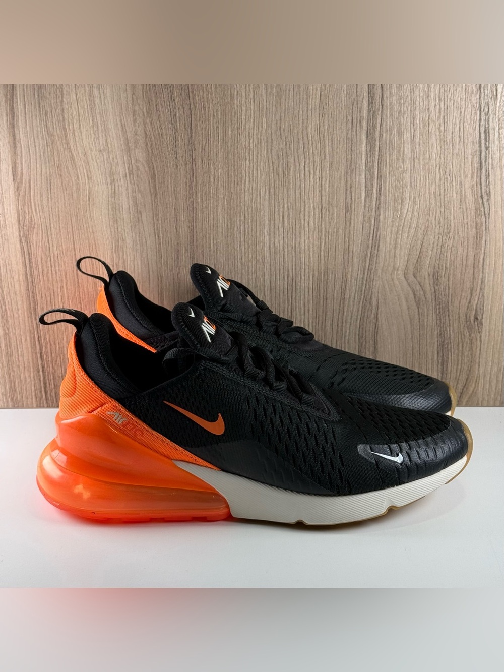 Nike Air Max 270 Black Phantom Total Orange Shoes AH8050-030 Men’s Size 8.5